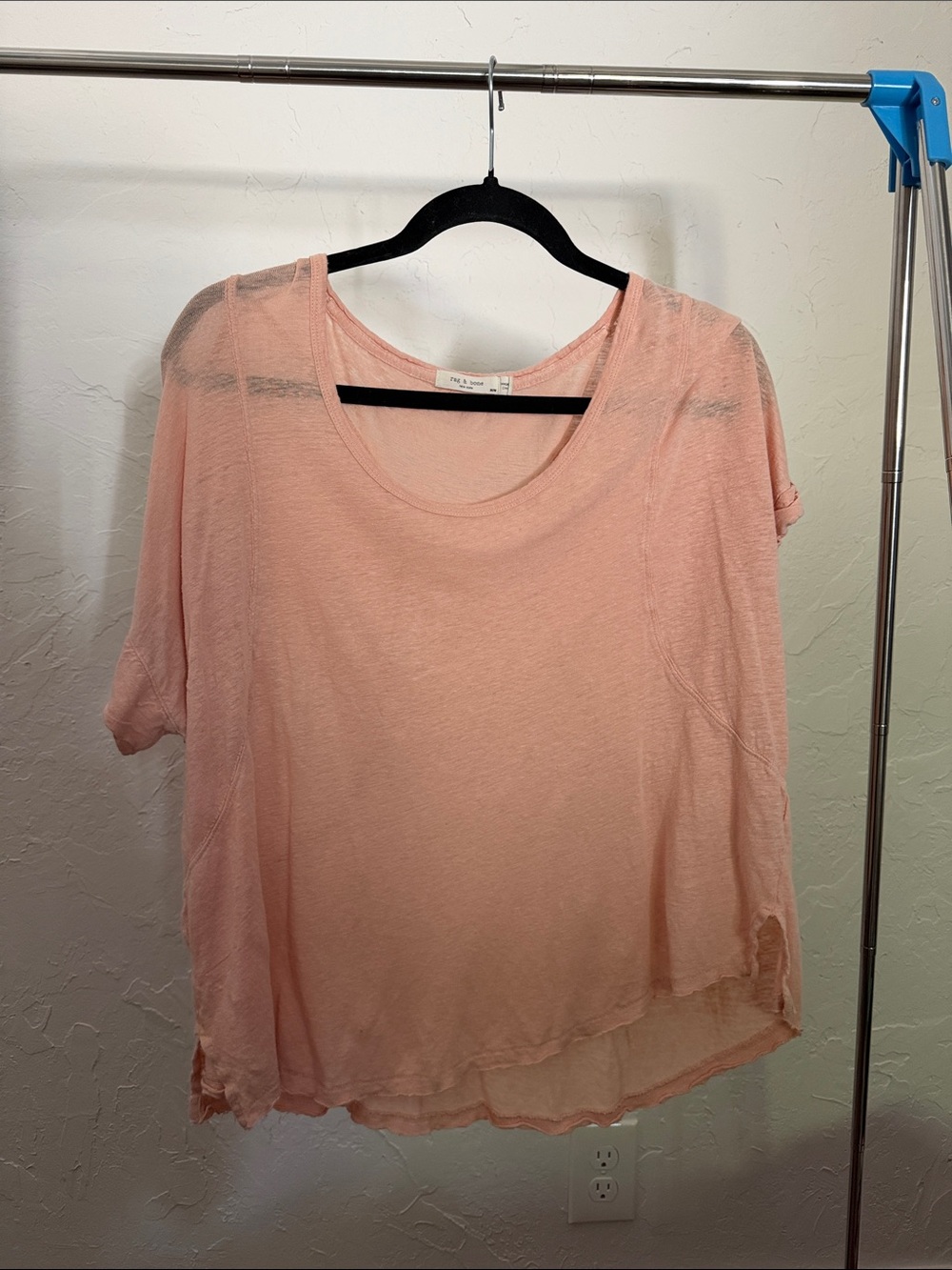 Rag & Bone Light Pink Women's Oversized/Relaxed Paperthin Tee